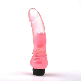 clear-pink-7-inch-vibrating-dildo