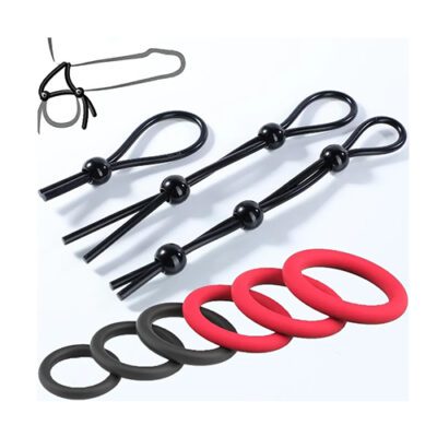 9 pcs red and black cock rings