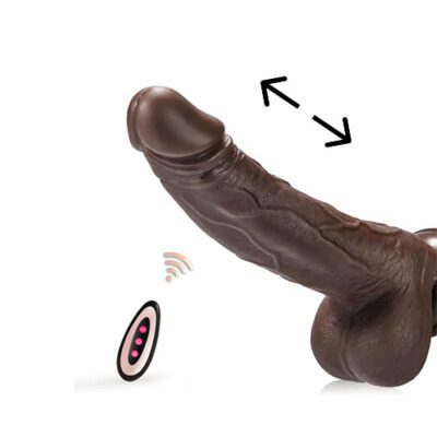 Deluxe Remote Control Brown 8" Thrusting Dildo