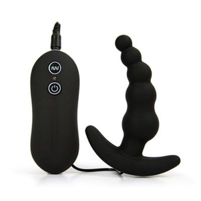 Beaded anal vibrator, butt plug, vibrating beaded butt plug