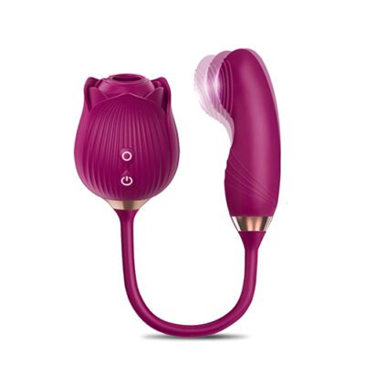 Rose - Sucking Rose with Wiggling Vibrator - Rechargeable