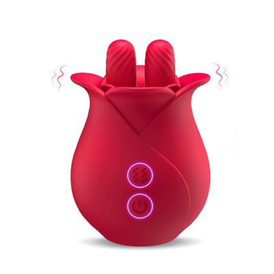 Rose double pistil tongue licking clit stimulator