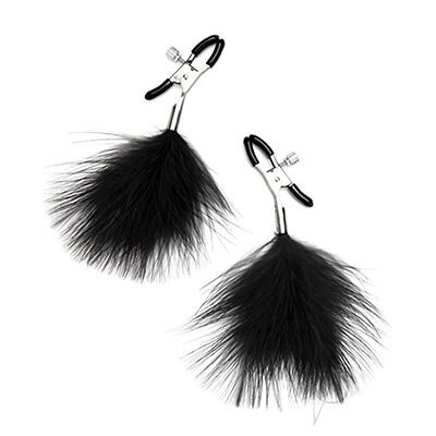 black feather nipple clamps