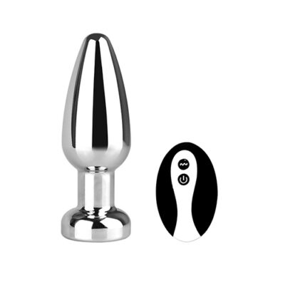 Remote Control 10 Speed Large Butt Plug. Stainless Steel, Rechargeable
