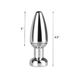 Remote Control 10 Speed Large Butt Plug. Stainless Steel, Rechargeable.