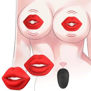 Red Lips Remote Control Nipples Clamps