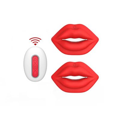 Red Lips Remote Control Nipples Clamps